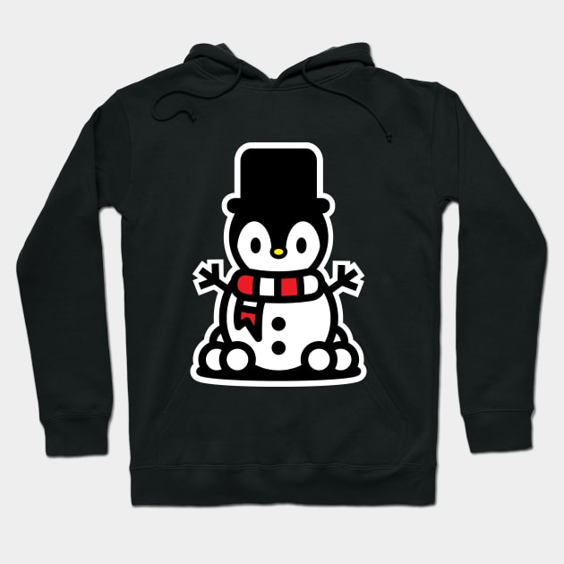 Penguin Snowman Christmas Bambu Brand Holiday Hoodie by Bambu